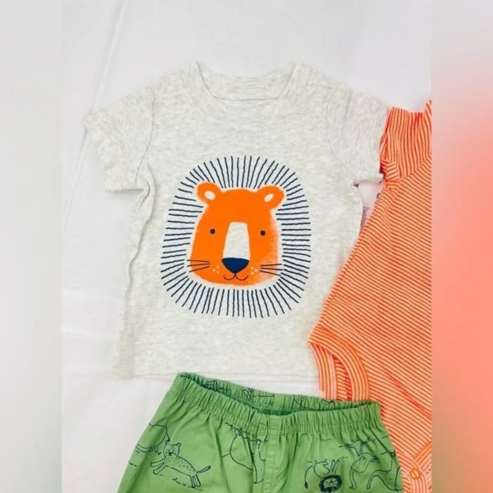 CARTER’S~ 3-Pc (Little Guy Big Roar) Set Boy Size 3M
